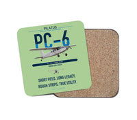 Thumbnail for Pilatus PC-6 Porter design on light green 1 piece coaster
