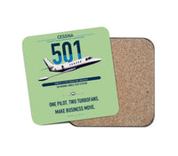 Thumbnail for Cessna 501 Citation I SP design on light green 1 piece coaster