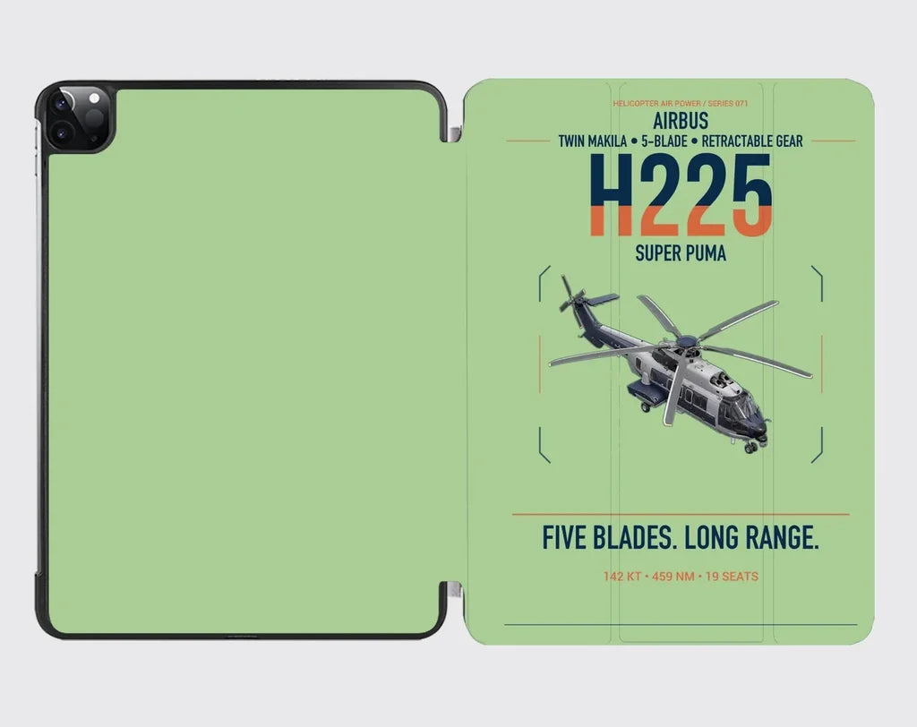 Airbus H225 design on light green ipad tablet case