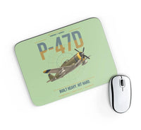 Thumbnail for P-47D Thunderbolt Razorback design on light green rectangle mouse pad