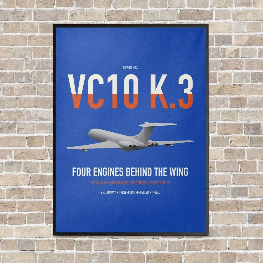 Vickers VC10 K.3 vertical canvas print - framed - blue background