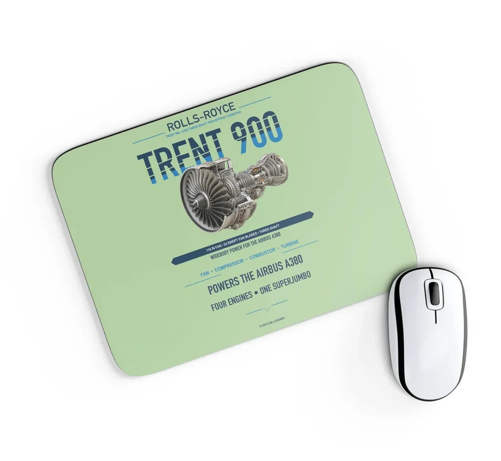 TRENT 900 design on light green rectangle mouse pad