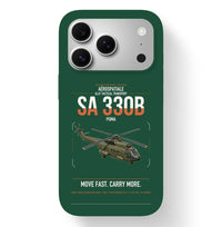 Thumbnail for Aérospatiale SA 330B Puma design on dark green magsafe iphone case, for iPhone 17 Pro