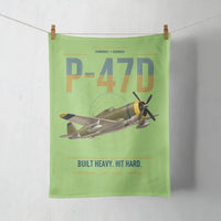 Thumbnail for P-47D Thunderbolt Razorback design on light green towel