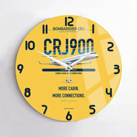 Thumbnail for Bombardier CRJ900 design on yellow no frame wall clock