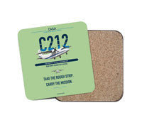 Thumbnail for CASA C-212-400 Aviocar design on light green 1 piece coaster
