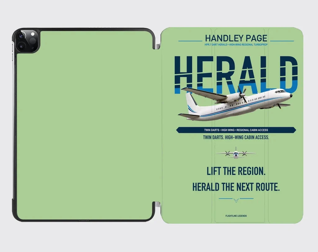 Handley Page HPR.7 Dart Herald design on light green ipad tablet case