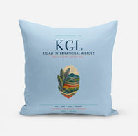 Thumbnail for Kigali International Airport (KGL) design on light blue pillow
