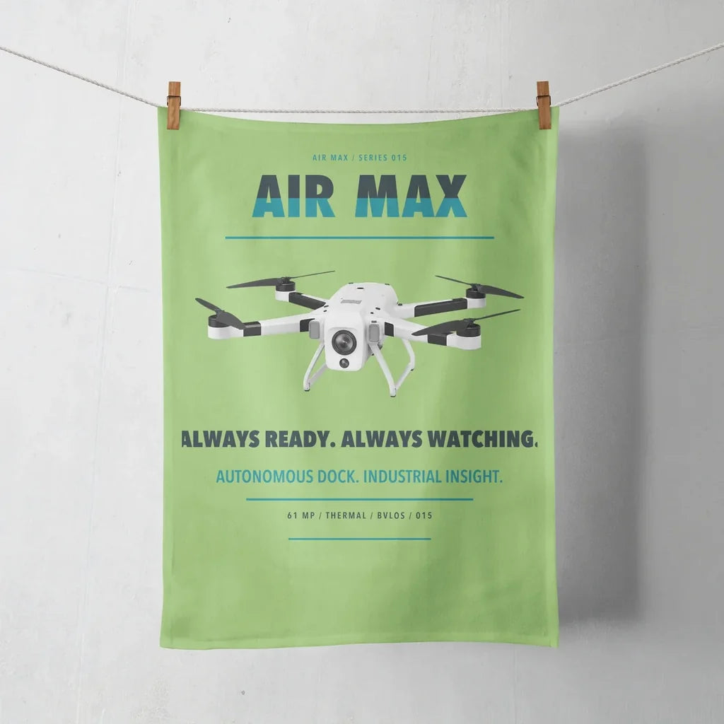 Percepto Air Max design on light green towel