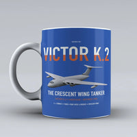 Thumbnail for Handley Page Victor K.2 design on blue ceramic mug, double-side print