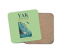 Thumbnail for Yakutat Airport (YAK) design on light green 1 piece coaster