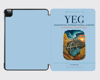 Thumbnail for Edmonton International Airport (YEG) design on light blue ipad tablet case