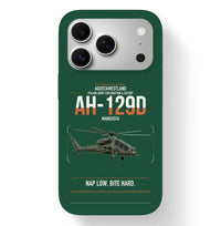 Thumbnail for AgustaWestland AH-129D Mangusta design on dark green magsafe iphone case, for iPhone 17 Pro