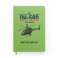 Thumbnail for Bell OH-58D Kiowa Warrior design on light green notebook