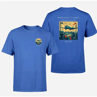 Thumbnail for VINTAGE G4501 - The Blackout Landing - Double-Side T-Shirt design on blue double side t shirt