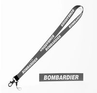 Thumbnail for Bombardier & Text lanyard and ID holder in gray