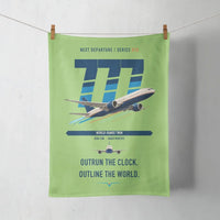 Thumbnail for Boeing 777-200LR design on light green towel