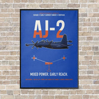 Thumbnail for AJ-2 Savage Tanker vertical canvas print - framed - blue background