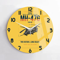 Thumbnail for Boeing MH-47G Chinook design on yellow no frame wall clock