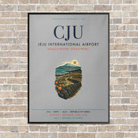 Thumbnail for Jeju International Airport CJU vertical canvas print - framed - light gray background