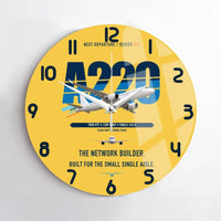 Thumbnail for Airbus A220-300 design on yellow no frame wall clock