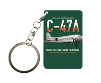 Thumbnail for C-47A Skytrain design on dark green designed key chain, double-side print