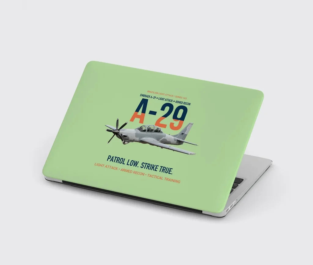 A-29 Super Tucano Light Attack design on light green MacBook case