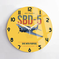 Thumbnail for SBD-5 Dauntless design on yellow no frame wall clock