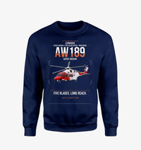 Thumbnail for Leonardo AW189 design on navy blue sweatshirt