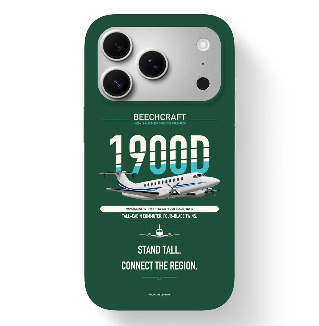 Beechcraft 1900D Case design on dark green iphone case