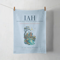 Thumbnail for Houston George Bush Intercontinental Airport (IAH) design on light blue towel