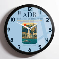 Thumbnail for Izmir Adnan Menderes Airport ADB Wall-Clock Framed - Light Blue
