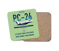Thumbnail for Pilatus PC-24 design on light green 1 piece coaster