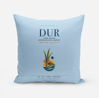 Thumbnail for King Shaka International Airport (DUR) design on light blue pillow