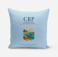 Thumbnail for Corpus Christi International Airport (CRP) design on light blue pillow