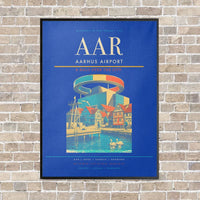 Thumbnail for Aarhus Airport AAR - Canvas Framed - Blue