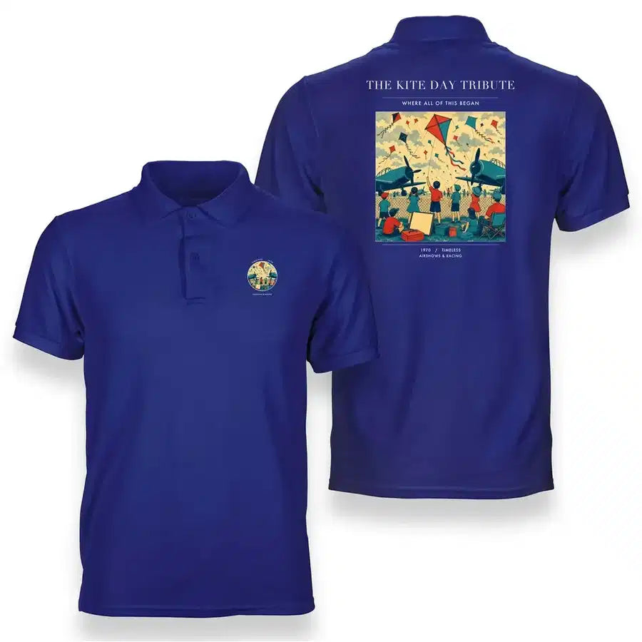 VINTAGE G4434 - The Kite Day Tribute - Double-Side Polo T-Shirt design on blue