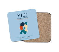 Thumbnail for Valencia Airport (VLC) design on light blue 1 piece coaster