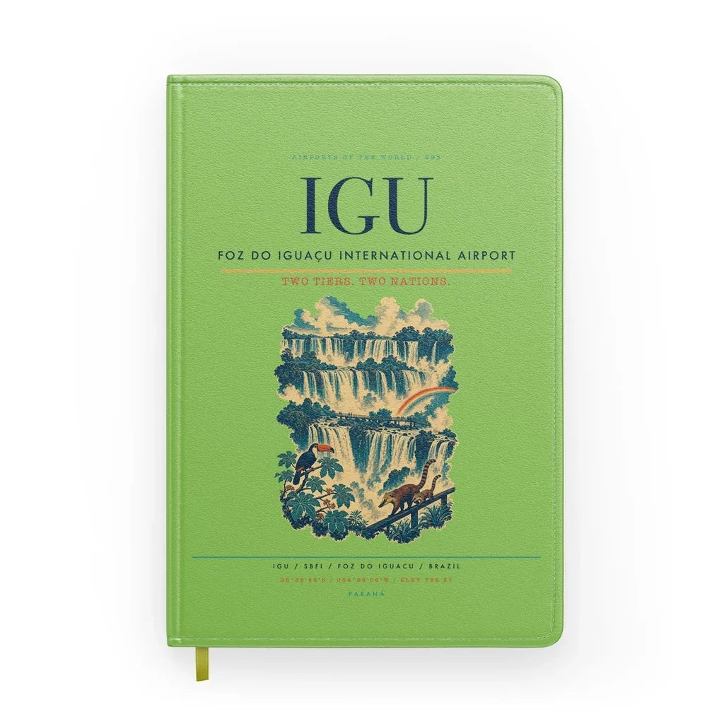Foz do Iguaçu International Airport (IGU) design on light green notebook