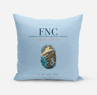 Thumbnail for Madeira Cristiano Ronaldo Airport (FNC) design on light blue pillow