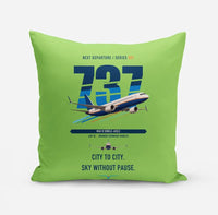 Thumbnail for Boeing 737 MAX 8 design on light green pillow