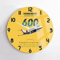 Thumbnail for Bombardier Challenger 600 design on yellow no frame wall clock