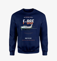 Thumbnail for F-86F Sabre Sweep The Sky design on navy blue sweatshirt