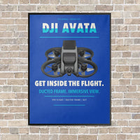 Thumbnail for DJI Avata vertical canvas print - framed - blue background