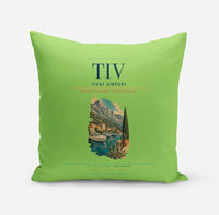 Thumbnail for Tivat Airport (TIV) design on light green pillow
