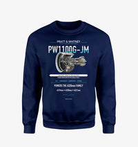 Thumbnail for PW1100G-JM design on navy blue sweatshirt
