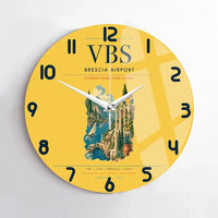 Thumbnail for Brescia Airport (VBS) design on yellow no frame wall clock