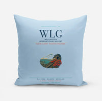 Thumbnail for Wellington International Airport (WLG) design on light blue pillow