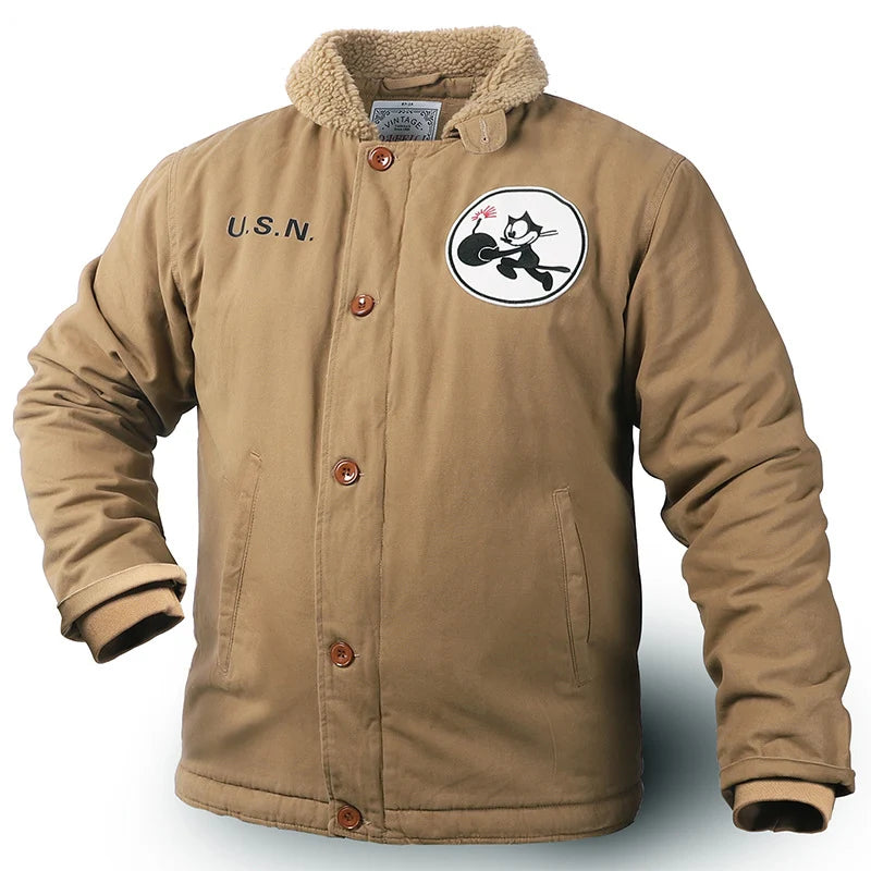 Navy N-1 Retro Deck Jacket - view 7