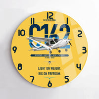Thumbnail for Cessna 162 Skycatcher design on yellow no frame wall clock